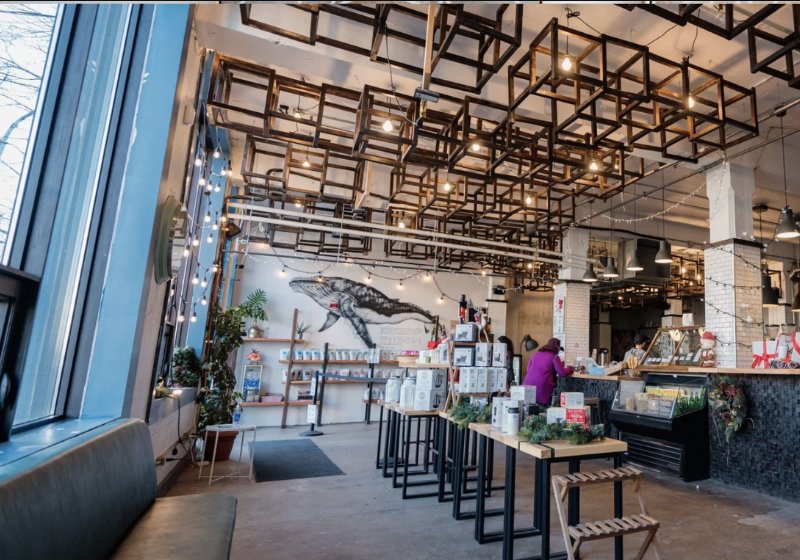 Café interior at 1 Adelaide Street East, Toronto